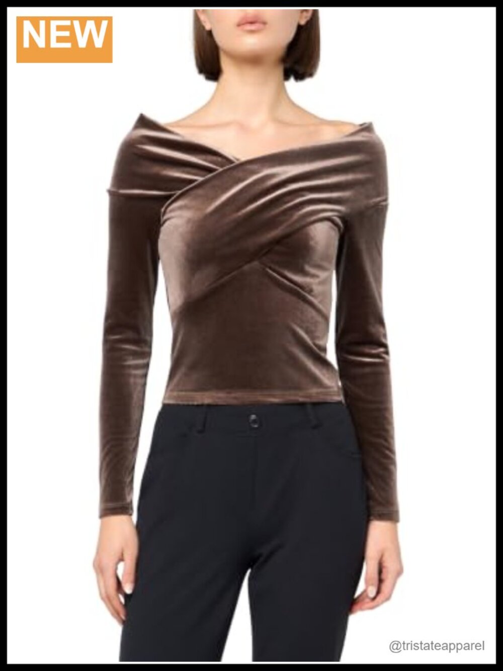 Velvet Off Shoulder Long Sleeve Top Bodycon Solid Womens